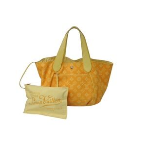 LOUIS VUITTON Cabas Ipanema Tote Bag reversible yellow canvas leather